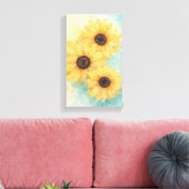 Sonnenblumen auf Leinwand (Insitu (Wohnzimmer))