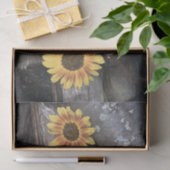 Sonnenblumen auf Logs gelb Vintag rustikal Seidenpapier (Geschenk)