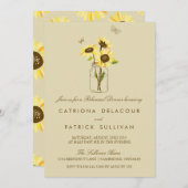 Sonnenblumen auf Mason Jar Probe Abendessen Einlad Einladung (Vorne/Hinten)