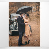 Sonnenblumen auf Mason Jar Rustikale Chalkboard Ho Dreifach Gefaltete Einladung (Innenseite Mitte)