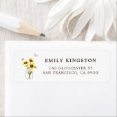 Sonnenblumen auf Mason Jar Whimsical Address Label (Insitu)