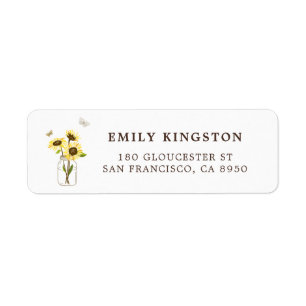 Sonnenblumen auf Mason Jar Whimsical Address Label