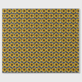 Sonnenblumen auf Polka-Punkten Geschenkpapier (Flach)