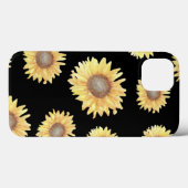 Sonnenblumen auf Schwarz Case-Mate iPhone Hülle (Rückseite (Horizontal))