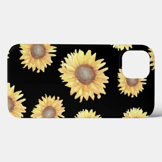 Sonnenblumen auf Schwarz Case-Mate iPhone Hülle (Rückseite (Horizontal))