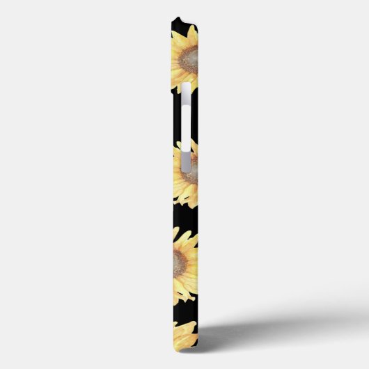 Sonnenblumen auf Schwarz Case-Mate iPhone Hülle (Rückseite / Links)