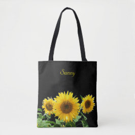 Sonnenblumen auf schwarz tasche