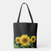Sonnenblumen auf schwarz tasche (Rückseite)