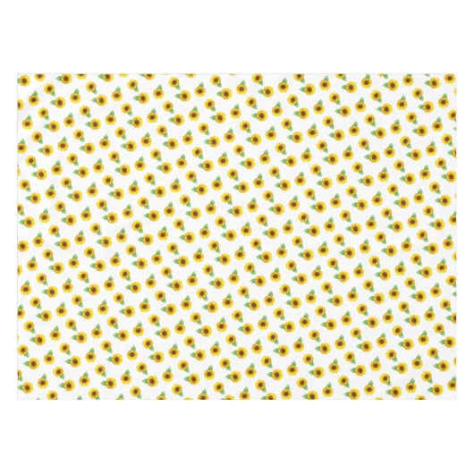 Sonnenblumen auf weißem Tischdecken (Vorderseite (Horizontal))