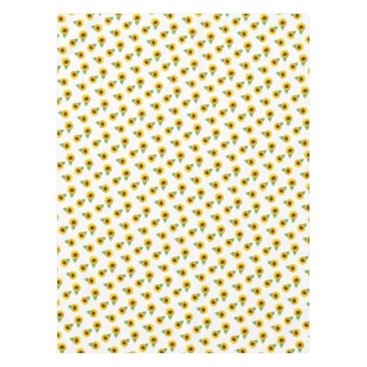Sonnenblumen auf weißem Tischdecken (Vorderseite)