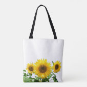 Sonnenblumen auf weißem Tüte Tasche (Rückseite)