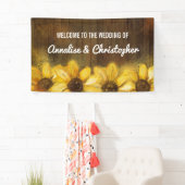 Sonnenblumen auf Willkommen des Holz-| zur Banner (Insitu)
