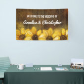 Sonnenblumen auf Willkommen des Holz-| zur Banner (Messeveranstaltung)