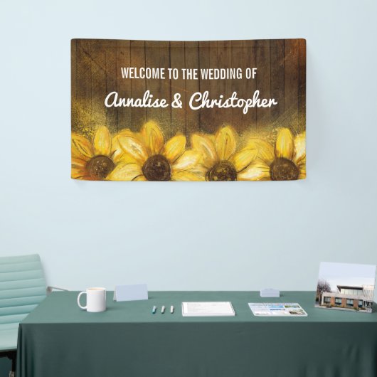 Sonnenblumen auf Willkommen des Holz-| zur Banner (Messeveranstaltung)
