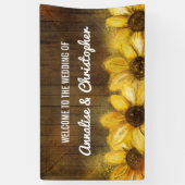 Sonnenblumen auf Willkommen des Holz-| zur Banner (Vertikal)