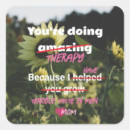 Sonnenblumen-Aufkleber von der Mama zu erwachsenen Quadratischer Aufkleber