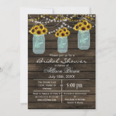 Sonnenblumen aus Barnholz, Marmelade rustikales Br Einladung (Vorderseite)