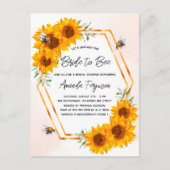 Sonnenblumen aus Brautparty Einladungspostkarte (Vorderseite)