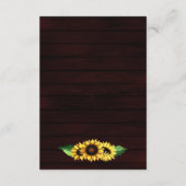 Sonnenblumen aus Burgund Begleitkarte (Rückseite)