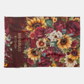 Sonnenblumen aus Burgund-Rose fallen thematische G Geschirrtuch (Horizontal)