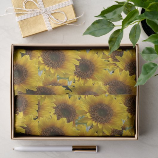 Sonnenblumen aus dekorativem Papiertaschentuch Seidenpapier (Geschenk)