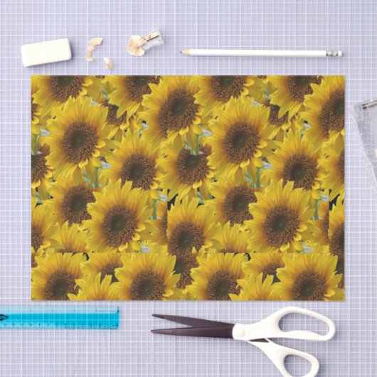 Sonnenblumen aus dekorativem Papiertaschentuch Seidenpapier (Handwerk)