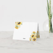 Sonnenblumen aus dem Markt Brautparty eingeklappt Dankeskarte (Rückseite)