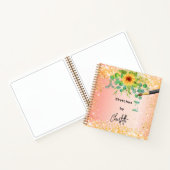 Sonnenblumen aus dem Skizentrum Orangengold Notizblock (Innenseite)