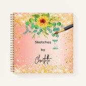 Sonnenblumen aus dem Skizentrum Orangengold Notizblock (Vorderseite)