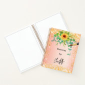 Sonnenblumen aus dem Skizentrum Orangengold Notizblock (Innenseite)