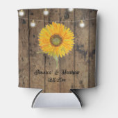 Sonnenblumen aus hellem Holz Blumengestein Hochzei Dosenkühler (Vorderseite)