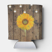 Sonnenblumen aus hellem Holz Blumengestein Hochzei Dosenkühler (Rückseite)