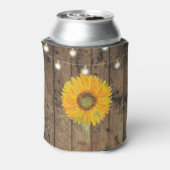 Sonnenblumen aus hellem Holz Blumengestein Hochzei Dosenkühler (Kanne Rückseite)