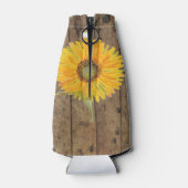 Sonnenblumen aus hellem Holz Blumengestein Hochzei Flaschenkühler (Rückseite)