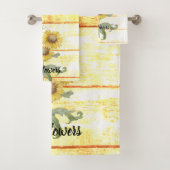 Sonnenblumen aus Holz Badhandtuch Set (Insitu)