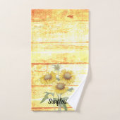 Sonnenblumen aus Holz Badhandtuch Set (Handtuch)