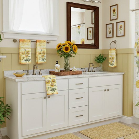 Sonnenblumen aus Holz Badhandtuch Set