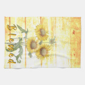 Sonnenblumen aus Holz Geschirrtuch (Horizontal)