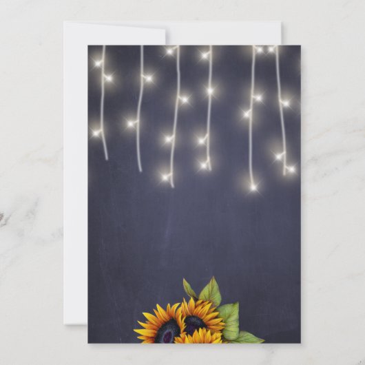 Sonnenblumen aus Kopfbrett chic rustikales 16 . Ge Einladung (Rückseite)