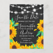 Sonnenblumen aus Schwarzkreide Ankündigungspostkarte (Vorderseite)