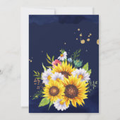 Sonnenblumen aus weißem Pferd Cowgirl Babydusche Einladung (Rückseite)