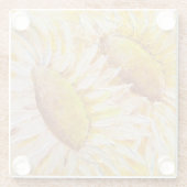Sonnenblumen Außenbereich Glasuntersetzer (Rückseite)