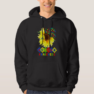 Sonnenblumen Autismus Puzzle Piece Cooles Bewussts Hoodie