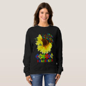 Sonnenblumen Autismus Puzzle Piece Cooles Bewussts Sweatshirt (Vorne ganz)