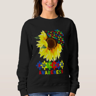 Sonnenblumen Autismus Puzzle Piece Cooles Bewussts Sweatshirt