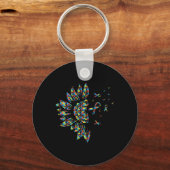 Sonnenblumen Autismus Puzzle Piece Ribbon Coole Au Schlüsselanhänger (Rückseite)