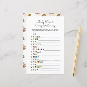 Sonnenblumen Autumn Baby Shower Emoji Paper Sheet