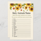 Sonnenblumen Baby Animes Name Game (Vorne/Hinten)