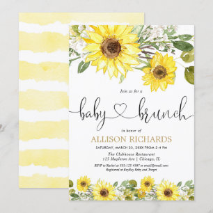 Sonnenblumen Baby Brunch Grün Weiß Blumen Einladung