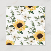 Sonnenblumen-Baby-Duschdiapers Raffle Umschließung Begleitkarte (Rückseite)